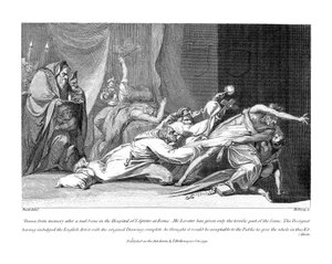 San Spirito Hastanesinde bir hastaya sahip olan kötü ruhları kovma girişimi, Roma, 1792 by Johann Heinrich Füssli