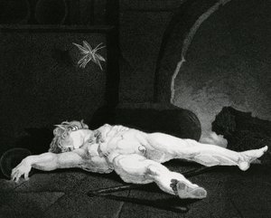 Puck Taşra Ocağının Önünde Uyurken, Musa Haughton Jr. tarafından oyulmuş. by Johann Heinrich Füssli