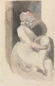 Oturan Bir Kadının Çalışması by Johann Heinrich Füssli