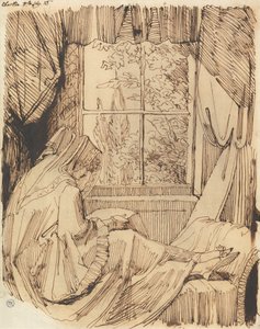 Kadın Okuma, Pencere Önünde Oturmuş by Johann Heinrich Füssli