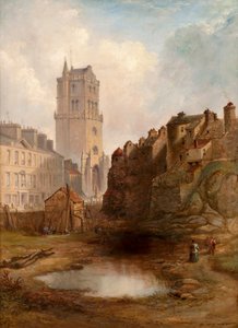 Lindsay Street Quarry ve Old Steeple, c.1855 (tuval üzerine yağlı boya) by Henry G. Duguid