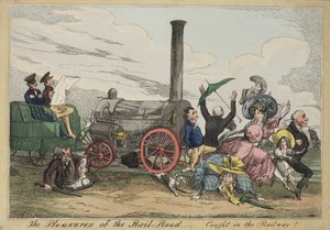 Demiryolu Yolunun Zevkleri - Demiryolunda Yakalandı!, 1840 dolayları (el renkli gravür)