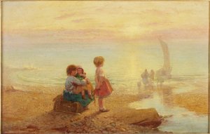 Sabahın erken saatlerinde sahilde by Henry Hetherington Emmerson