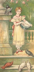 Prenses ve Güvercinleri (renkli taş)