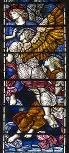 Buckland, St Mary, James Powell & Sons, Henry Holiday, Barcote Şapeli, Övgü Melekler, 1889 by Henry Holiday