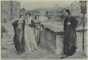 Dante ve Beatrice (fotogravür) by Henry Holiday