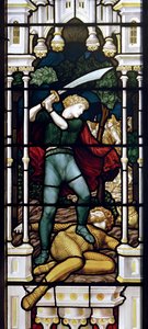 David ve Goliath, 1881-83 (vitray) by Henry Holiday
