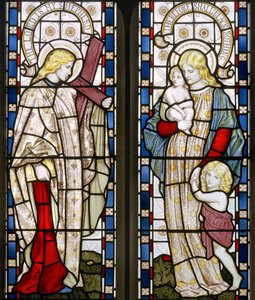 Faith and Charity, 1871 (vitray) by Henry Holiday