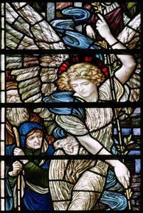 Romsey Manastırı, James Powell & Sons, Henry Holiday, Bethesda Havuzu detayı, Angel, 1890 by Henry Holiday