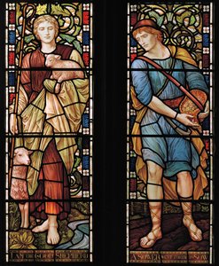 Shepherd & Sower, 1888 (vitray) by Henry Holiday
