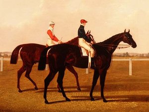 Jockeys Up ile Yarış Atları "Charles XII" ve "Öklid"