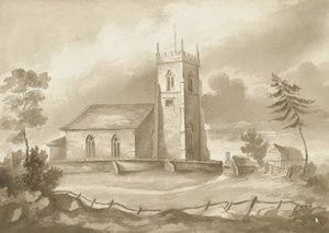 Codsall Kilisesi: sepya çizimi, nd [1844] by Henry James Noyes