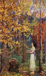 Aurore, Corambe sunağında tutsak kuşları serbest bırakır by Henry Justice Ford