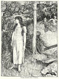 Joan Sesi Duyuyor (taş baskı) by Henry Justice Ford