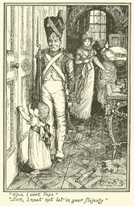 "Açıl baba istiyorum". "Efendim, Majestelerine izin vermemeliyim" (gravür) by Henry Justice Ford