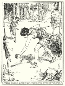 Pero, arkadaşları arasında topu yakalamasıyla ünlü (litho) by Henry Justice Ford