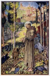 "Aziz Francis Kuşlara vaaz veriyor" by Henry Justice Ford