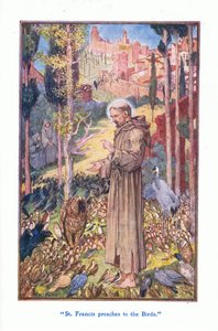 Aziz Francis kuşlara vaaz veriyor, 1912 by Henry Justice Ford