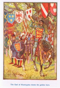 Huntingdon Kontu altın boynuzu üfler by Henry Justice Ford