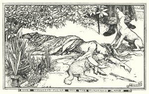 Prenses Pulja ve öldürülen kuzu (lito) by Henry Justice Ford