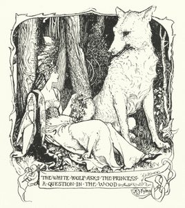 Beyaz Kurt, Prensese Ormanda Bir Soru İstiyor (gravür) by Henry Justice Ford