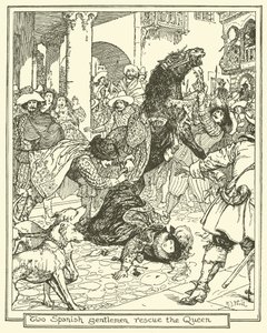 İki İspanyol Bey, Kraliçeyi Kurtardı by Henry Justice Ford