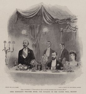 Lord Dufferin'in Eve Hoş Geldiniz, Ulster Salonu'ndaki Ziyafet, Belfast by Henry Marriott Paget