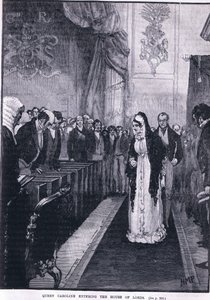Kraliçe Caroline Lordlar Kamarası'na girerken by Henry Marriott Paget