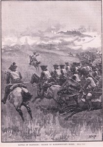 Blenheim Savaşı: Marlborough'nun atıyla hücum by Henry Marriott Paget