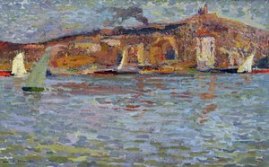 Marsilya limanı, eski liman ve “İyi Ana” (Katedrali Notre Dame de la Garde (Notre-Dame-de-la-Garde). Resim Henri Martin (1835-1908). Tuval üzerine yağlı boya. Dim: 38x61cm. Zorunlu söz: Saygılar de Provence vakıf koleksiyonu, Marsilya
