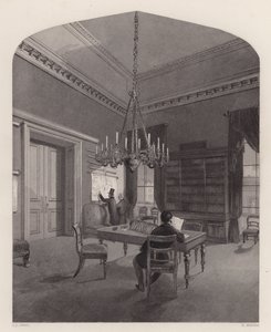 United Service Club, Westminster, Londra Haritası Odası (gravür) by Henry Melville