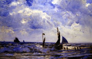 Teknelerde Taşıma (tuval üzerine yağlı boya) by Henry Moore