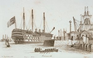 Portsmouth limanındaki gemilerin çizimleri by Henry Moses