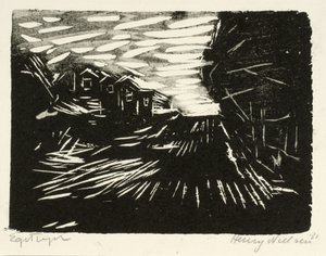 Geniş yol, evler, ağaçlar by Henry Nielsen