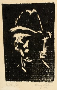 Şapkalı erkek portre by Henry Nielsen