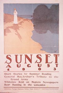 Sunset dergisi için kapak illüstrasyonu, Ağustos 1903 (renkli taş) by Henry Patrick Raleigh