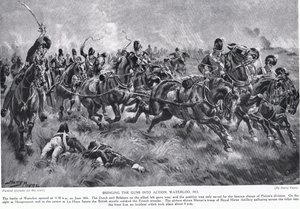 Silahları harekete geçiren Waterloo, 'Hutchinson's Story of the British Nation'dan bir örnek by Henry Payne