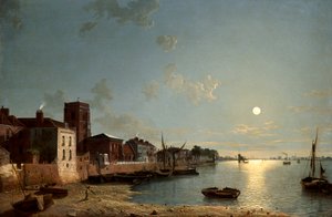 'Cheyne Walk in Chelsea'de, Ay Işığında', c1850