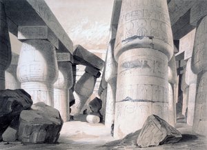 Karnak Büyük Salonunun İçi, Mısır, 1845