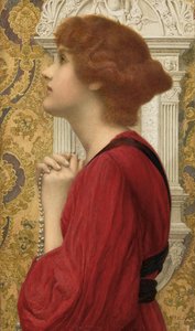 Korunan Alev (panel üzerine yerleştirilmiş kağıt üzerinde arap zamkı ile zenginleştirilmiş kurşun kalem, sulu boya ve gövde rengi) by Henry Ryland