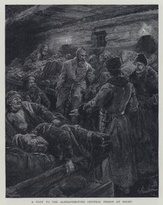 Geceleri Alexandrofski Merkez Hapishanesine bir ziyaret (lito) by Henry Sandham