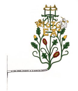Bir kum saatini desteklemek için braket, 1636, 1843. by Henry Shaw
