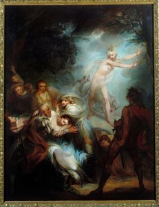 Perili orman. Henry Singleton (1766 - 1839) tarafından yapılan boyama.