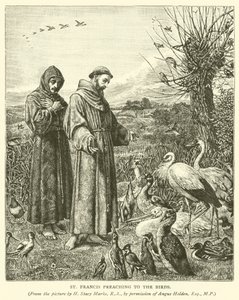 Aziz Francis kuşlara vaaz veriyor by Henry Stacey Marks