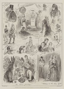 Kraliyet Enstitüsü Kostüm Balosu Tablosunun Provasındaki Eskizler by Henry Stephen Ludlow