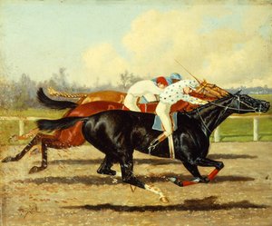 Galilee, Dobbins ve Domino Geleceğin Riskinde Koşuyor, Belmont Park by Henry Stull