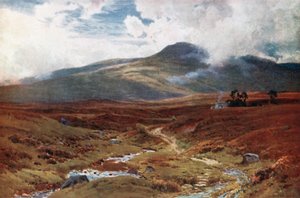 Perthshire, Killin yakınlarında bir bozkır (renkli lito)