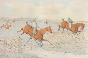 Engelli Koşu: Taş bir muhafazaya bir tokat. beyaz üzerine 5 ila 4, 1827 by Henry Thomas Alken