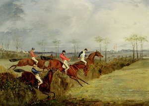 Bir Engelli Koşu, Bir Çit ve Hendek Almak by Henry Thomas Alken