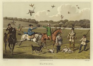 Hawking (kromolito) by Henry Thomas Alken